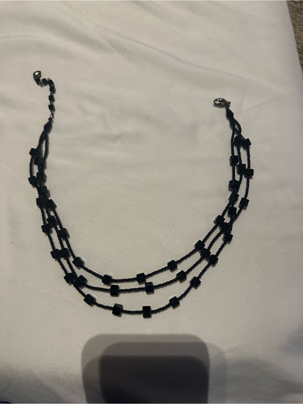Black Multi-Strand Beaded Necklace - Women Jewelry